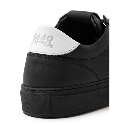 Baskets en cuir noir P448