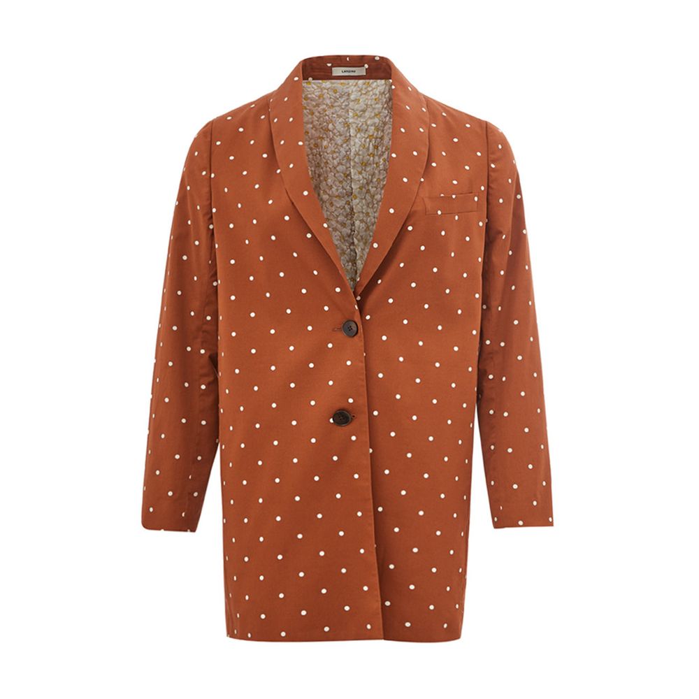 Lardini Chic Katoenen Bruine Jas voor de Moderne Vrouw