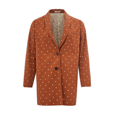 Lardini Chic Katoenen Bruine Jas voor de Moderne Vrouw