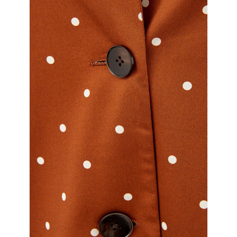 Lardini Chic Katoenen Bruine Jas voor de Moderne Vrouw
