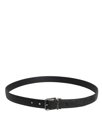 Ceinture classique à boucle métallique en cuir de veau noir Dolce &amp; Gabbana