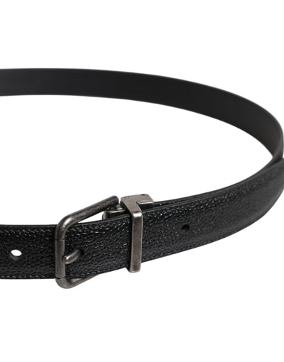 Ceinture classique à boucle métallique en cuir de veau noir Dolce &amp; Gabbana