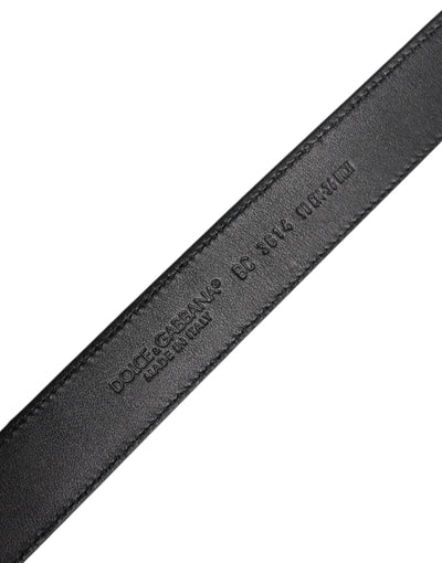 Ceinture classique à boucle métallique en cuir de veau noir Dolce &amp; Gabbana