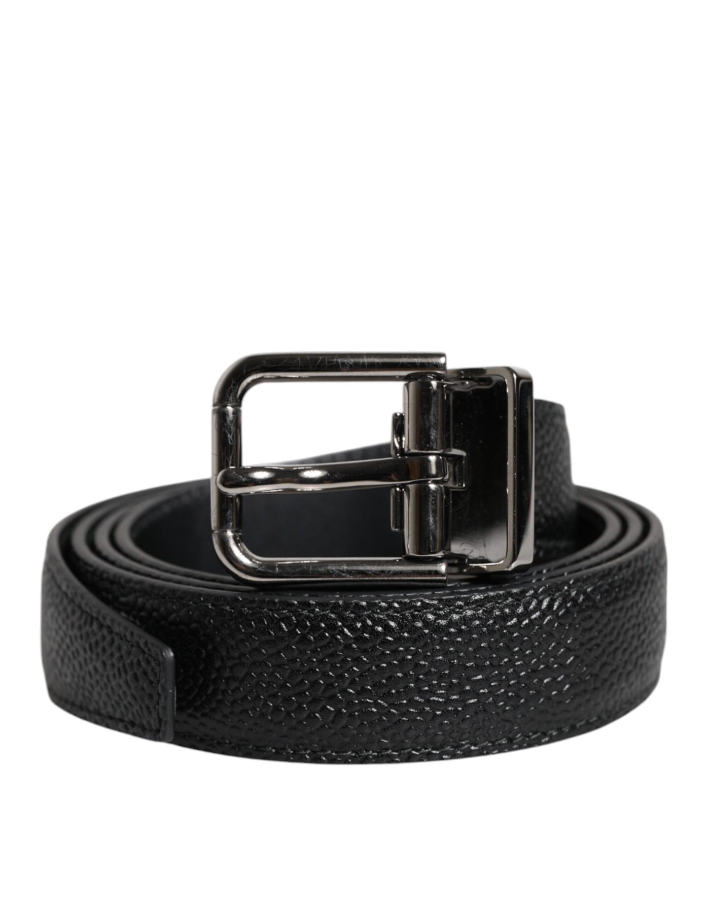 Ceinture classique à boucle métallique en cuir de veau noir Dolce &amp; Gabbana