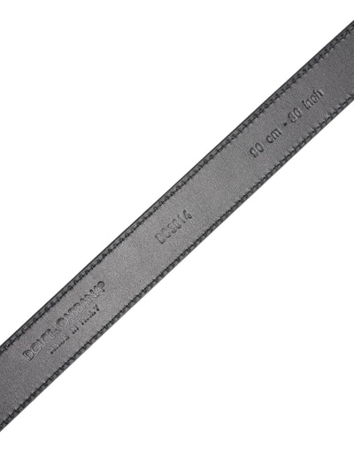 Ceinture classique à boucle métallique en cuir de veau noir Dolce &amp; Gabbana