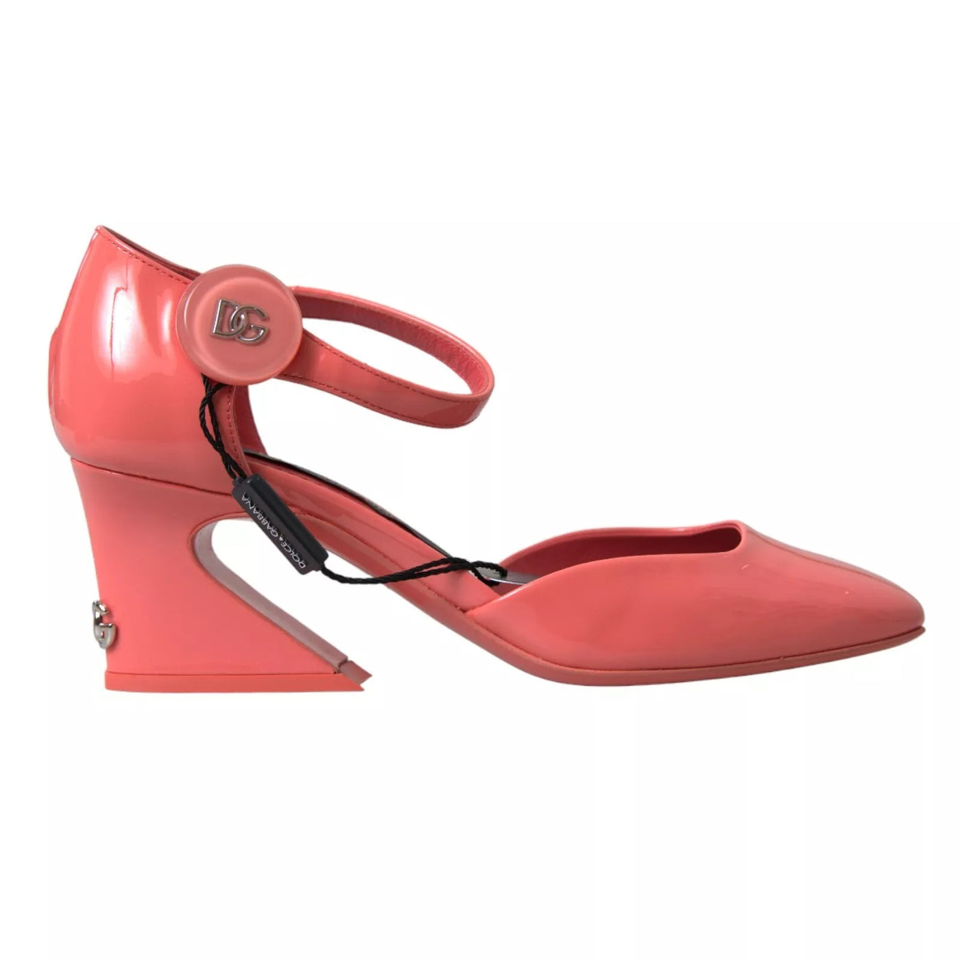 Dolce &amp; Gabbana Peach leren enkelband hakken sandalen schoenen