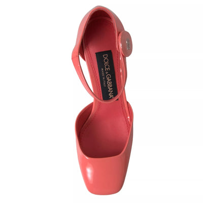 Dolce &amp; Gabbana Peach leren enkelband hakken sandalen schoenen