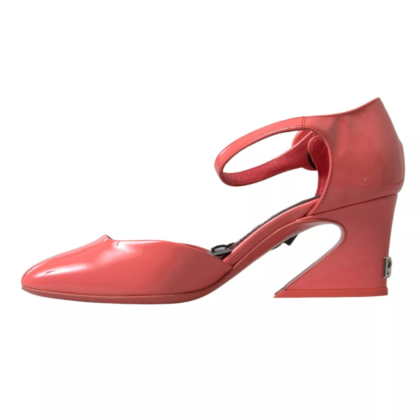 Dolce &amp; Gabbana Peach leren enkelband hakken sandalen schoenen