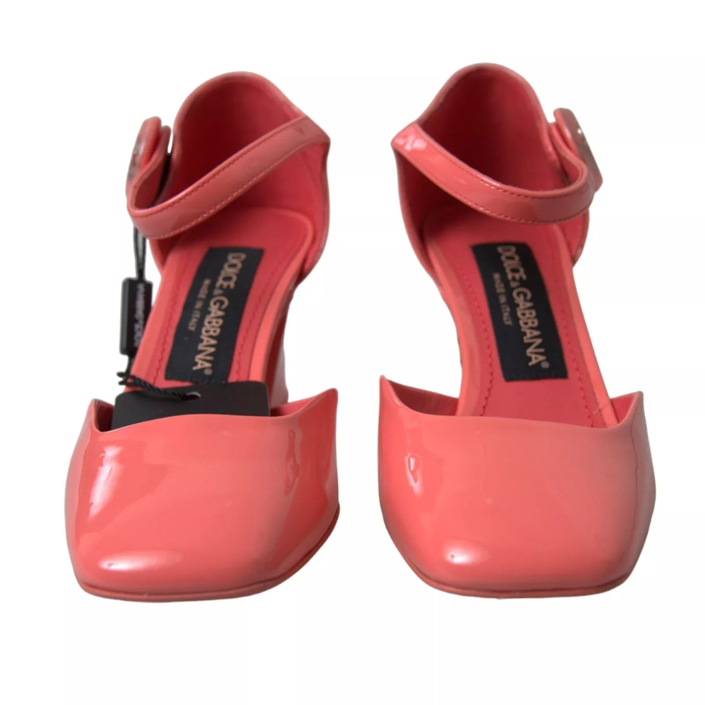Dolce &amp; Gabbana Peach leren enkelband hakken sandalen schoenen