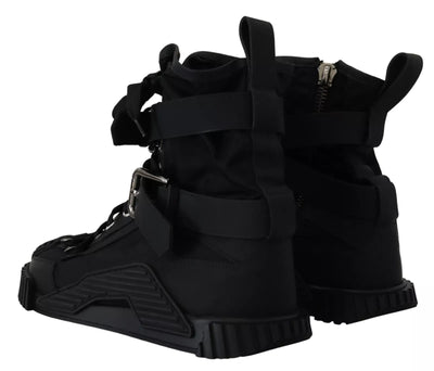 Dolce &amp; Gabbana Zwarte Nylon High Top Sorrento Sneakers Schoenen