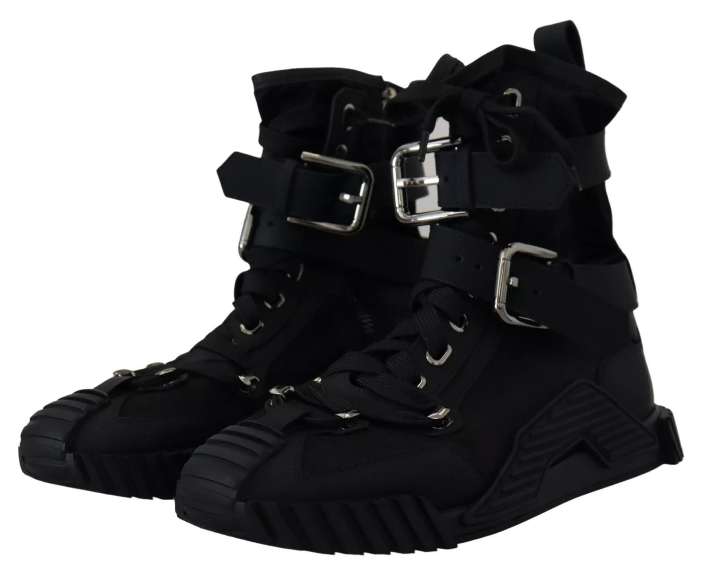 Dolce &amp; Gabbana Zwarte Nylon High Top Sorrento Sneakers Schoenen