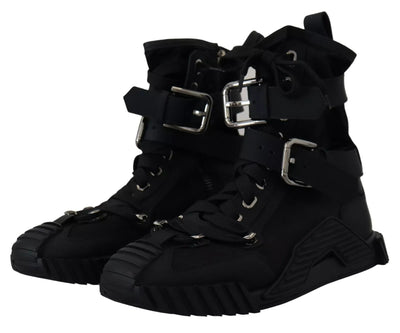 Dolce &amp; Gabbana Zwarte Nylon High Top Sorrento Sneakers Schoenen