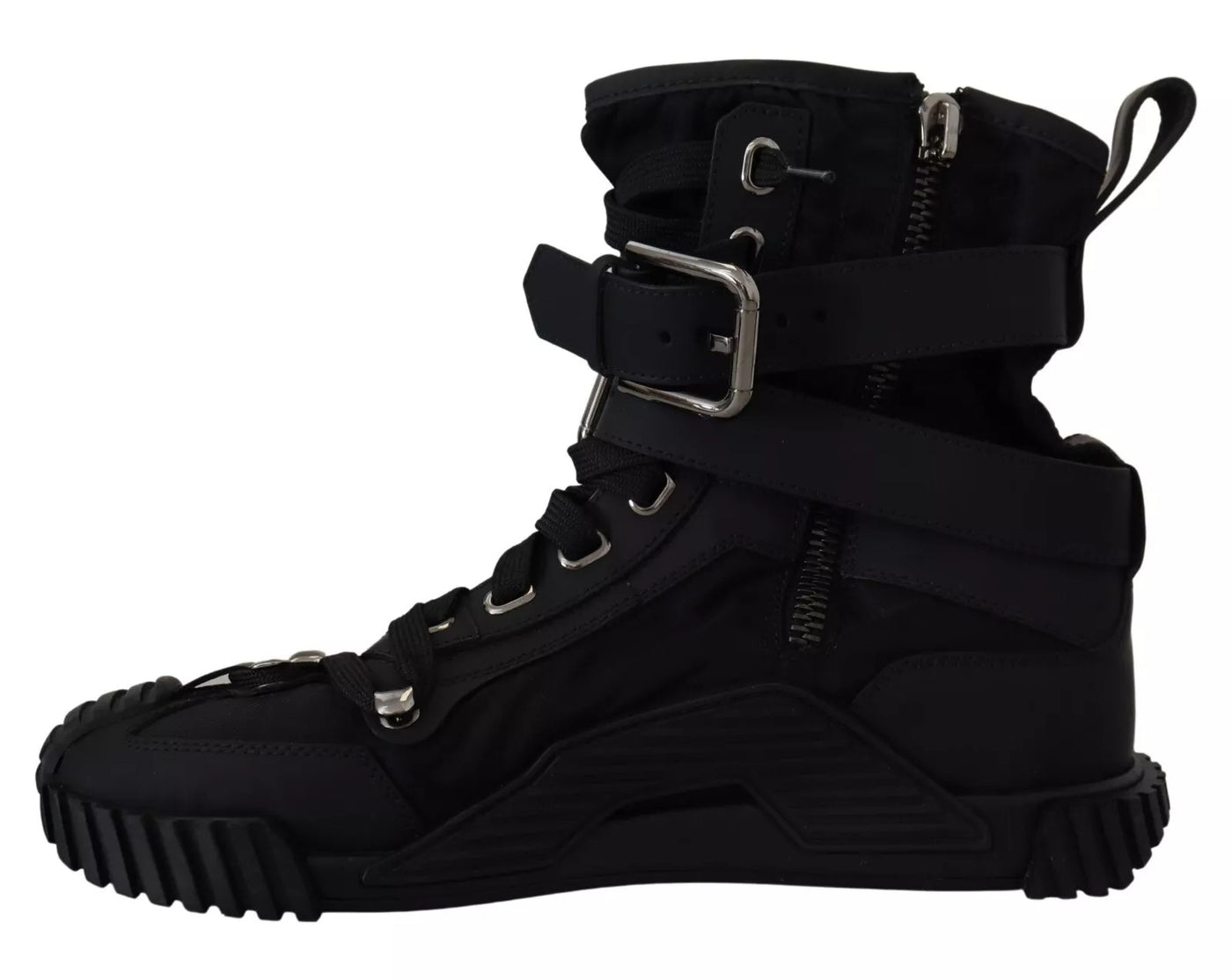 Dolce &amp; Gabbana Zwarte Nylon High Top Sorrento Sneakers Schoenen