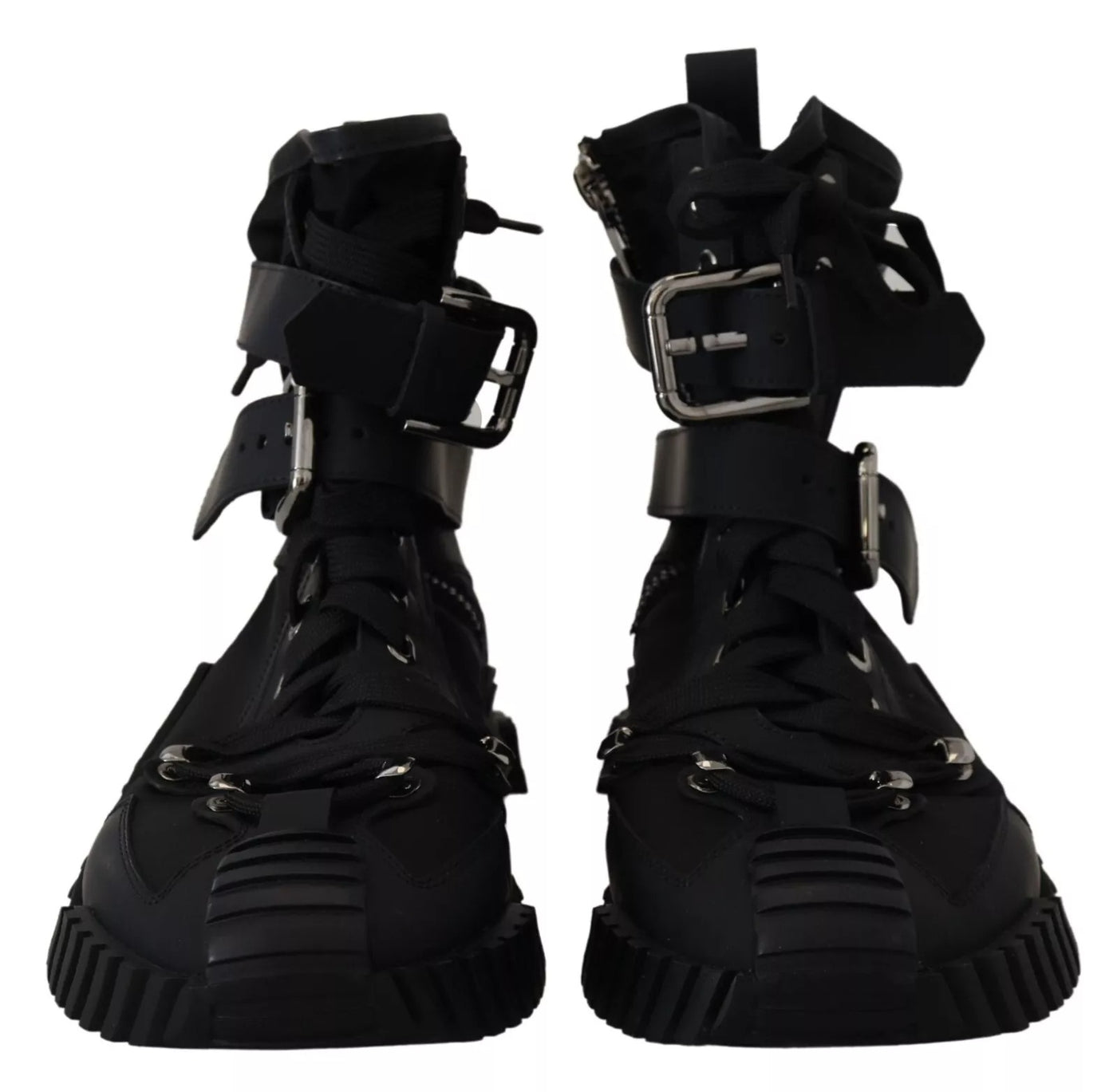Dolce &amp; Gabbana Zwarte Nylon High Top Sorrento Sneakers Schoenen