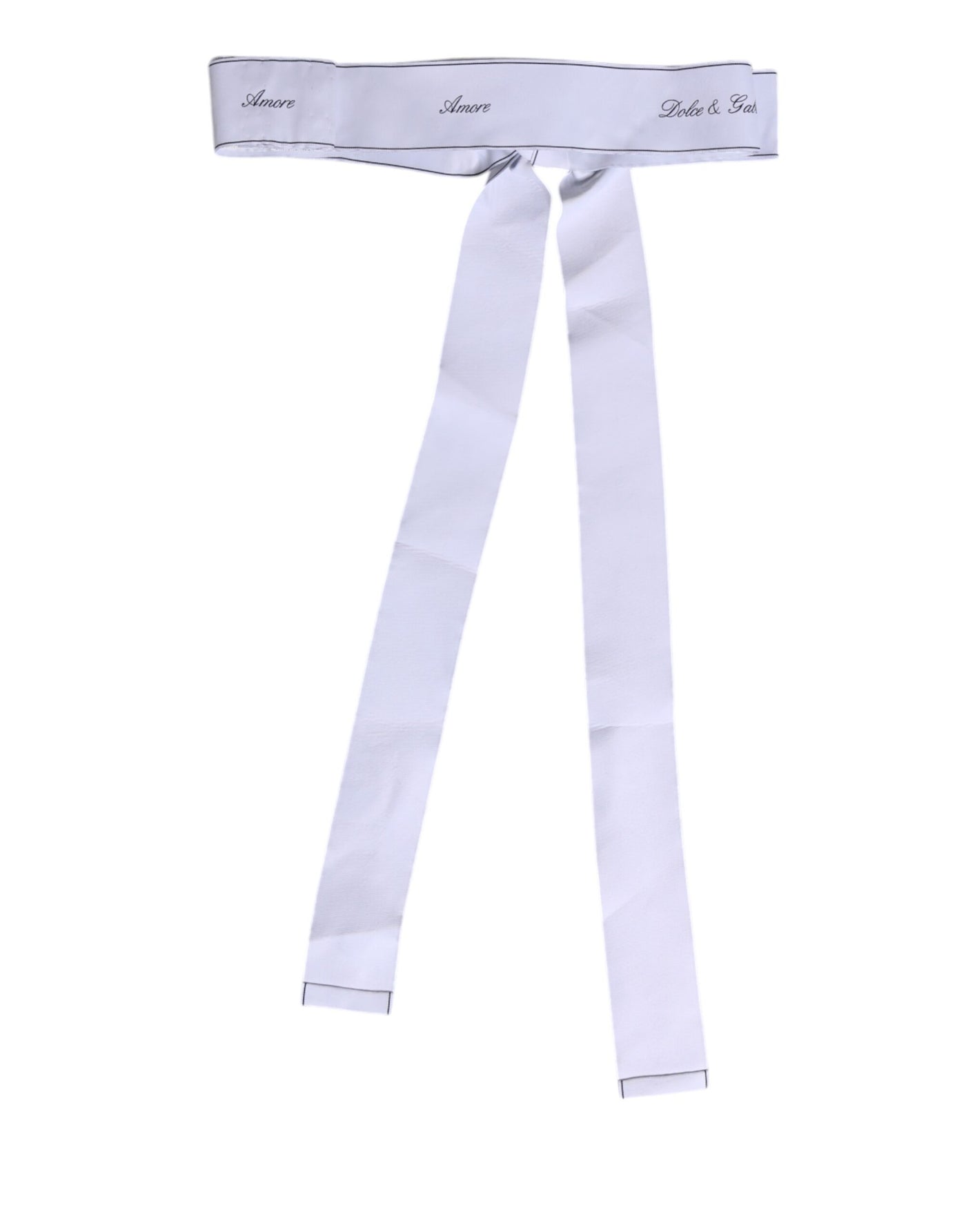 Dolce &amp; Gabbana Witte Tailleband Brede Strik Logo Riem