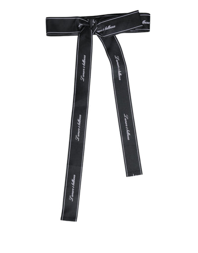 Dolce &amp; Gabbana Zwarte Tailleband Brede Strik Logo Riem
