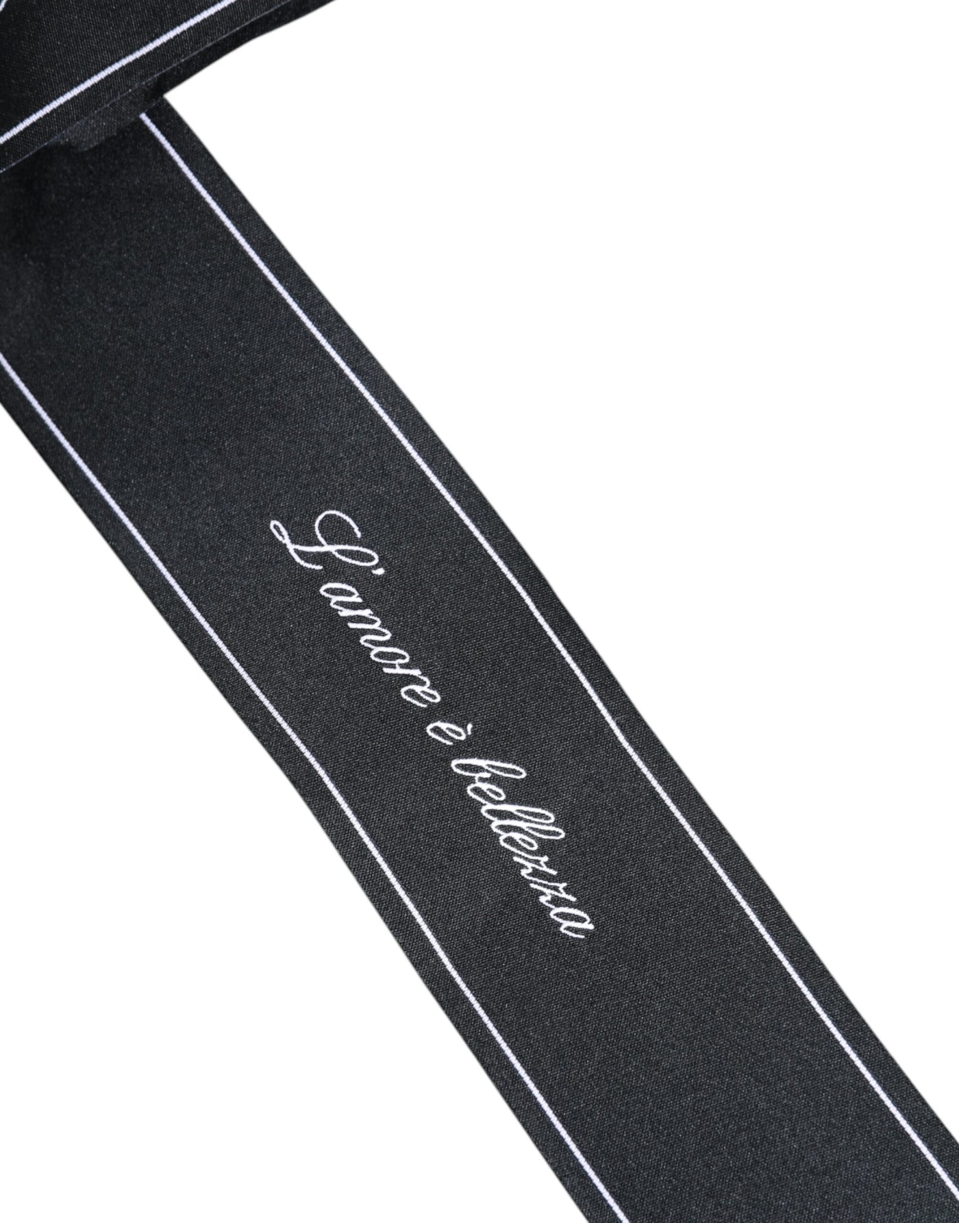 Dolce &amp; Gabbana Zwarte Tailleband Brede Strik Logo Riem