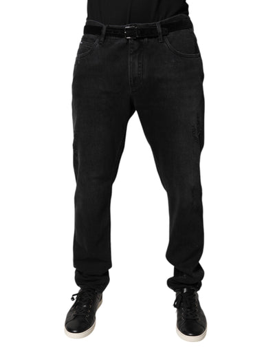 Jean skinny en coton noir Dolce &amp; Gabbana pour homme