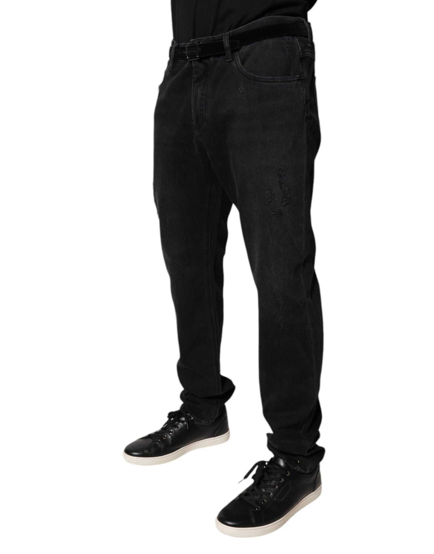 Jean skinny en coton noir Dolce &amp; Gabbana pour homme