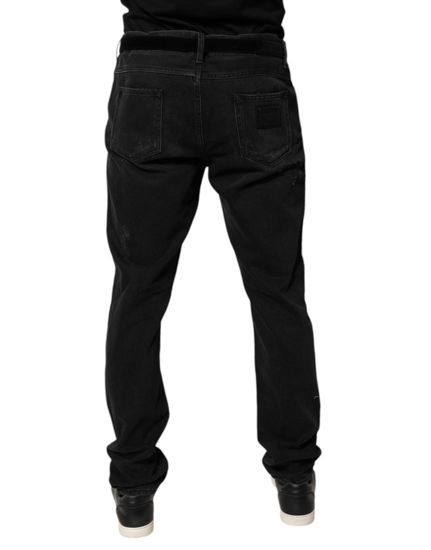 Jean skinny en coton noir Dolce &amp; Gabbana pour homme