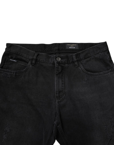 Jean skinny en coton noir Dolce &amp; Gabbana pour homme