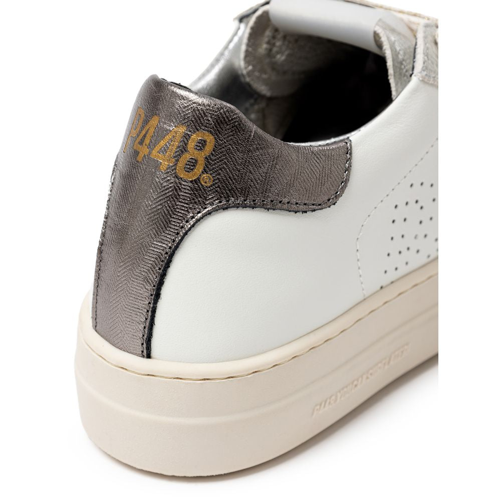 P448 Witte leren sneaker
