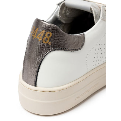 P448 Witte leren sneaker