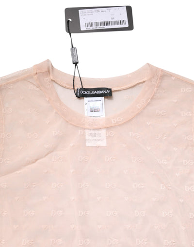 Dolce &amp; Gabbana beige nylon logo monogram mouwloos tanktopje