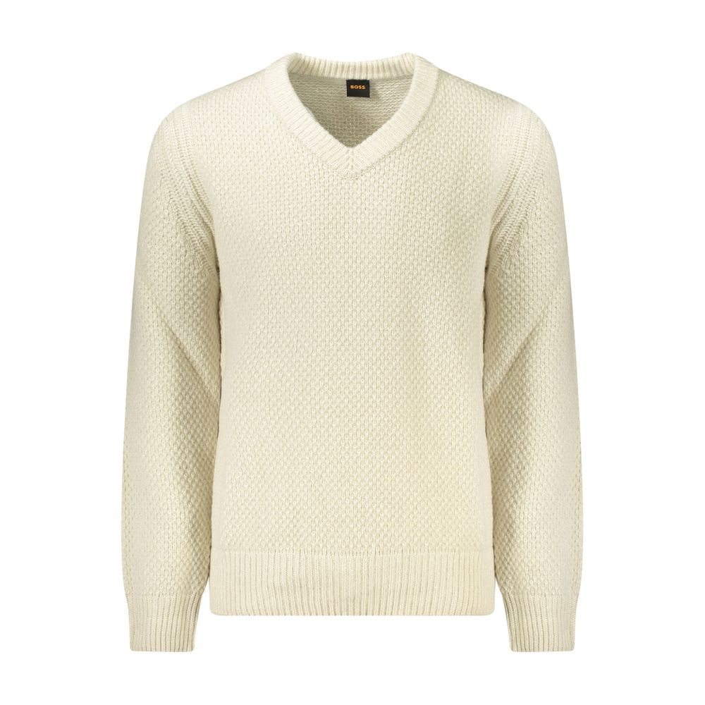Pull en laine beige Hugo Boss pour homme
