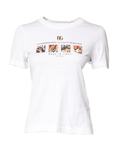 Dolce &amp; Gabbana Wit Katoenen T-shirt met Grafische Print en Ronde Hals