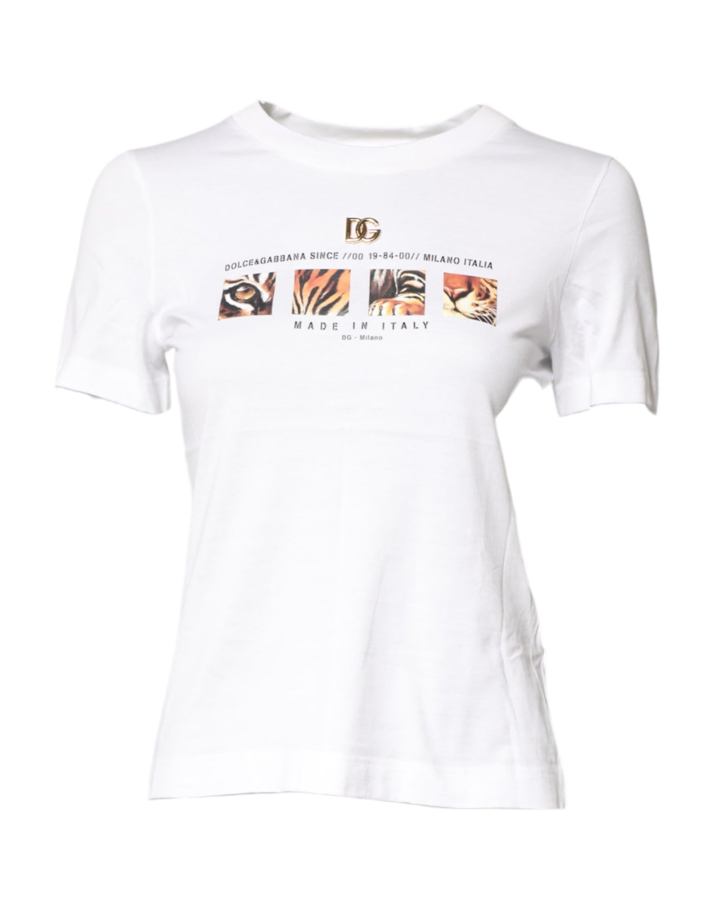 Dolce &amp; Gabbana Wit Katoenen T-shirt met Grafische Print en Ronde Hals