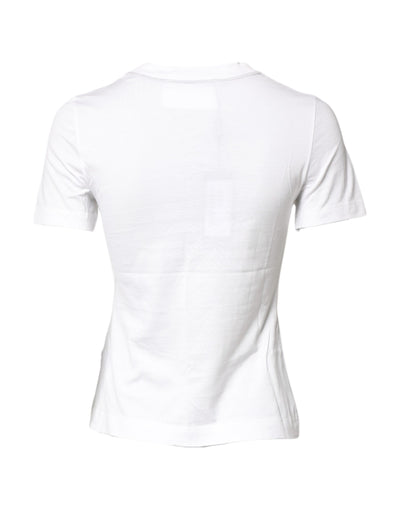 Dolce &amp; Gabbana Wit Katoenen T-shirt met Grafische Print en Ronde Hals