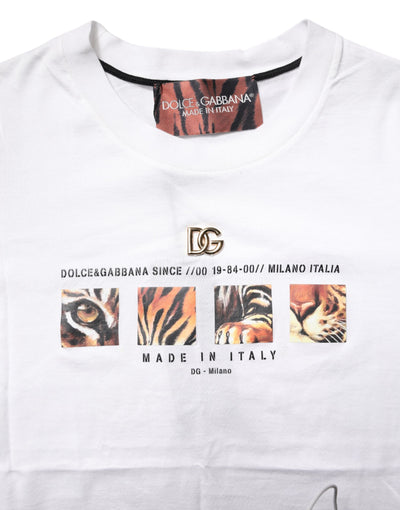 Dolce &amp; Gabbana Wit Katoenen T-shirt met Grafische Print en Ronde Hals