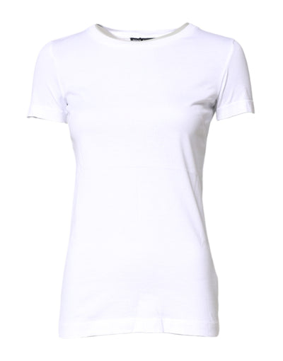 T-shirt ras du cou à manches courtes en coton blanc Dolce &amp; Gabbana