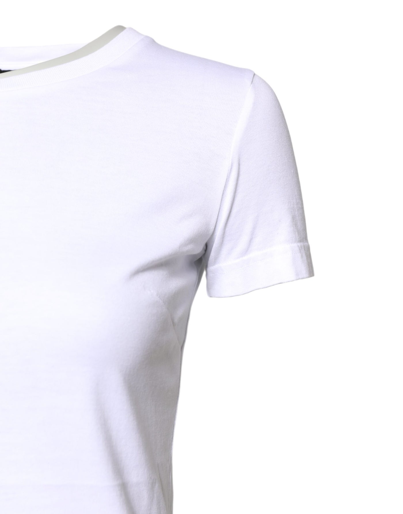 T-shirt ras du cou à manches courtes en coton blanc Dolce &amp; Gabbana