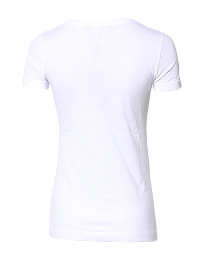T-shirt ras du cou à manches courtes en coton blanc Dolce &amp; Gabbana
