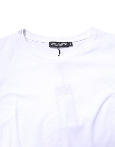 T-shirt ras du cou à manches courtes en coton blanc Dolce &amp; Gabbana