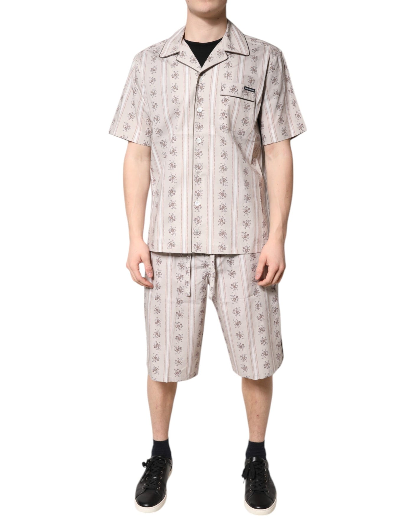 Dolce &amp; Gabbana beige katoenen pyjamaset met bloemenprint voor heren