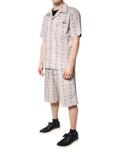 Dolce &amp; Gabbana beige katoenen pyjamaset met bloemenprint voor heren