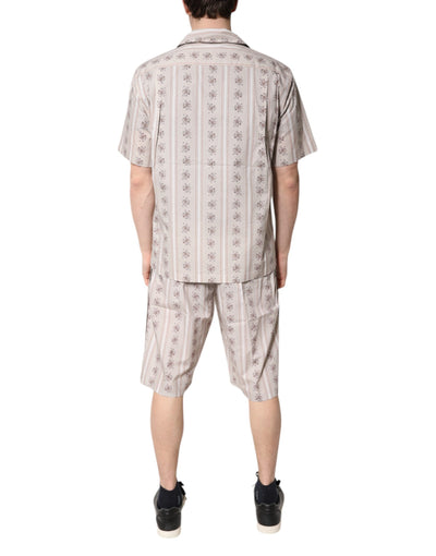 Dolce &amp; Gabbana beige katoenen pyjamaset met bloemenprint voor heren