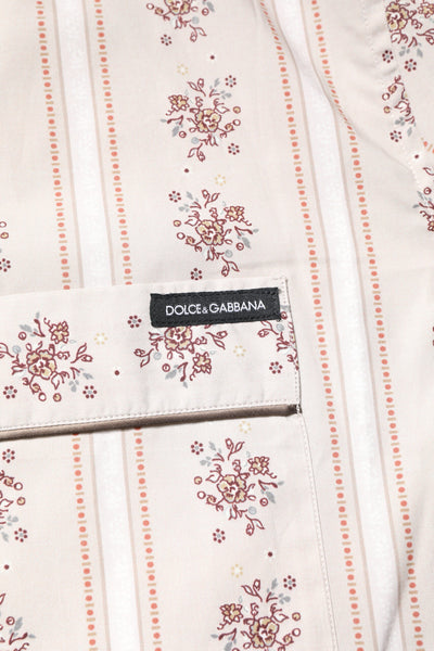 Dolce &amp; Gabbana beige katoenen pyjamaset met bloemenprint voor heren