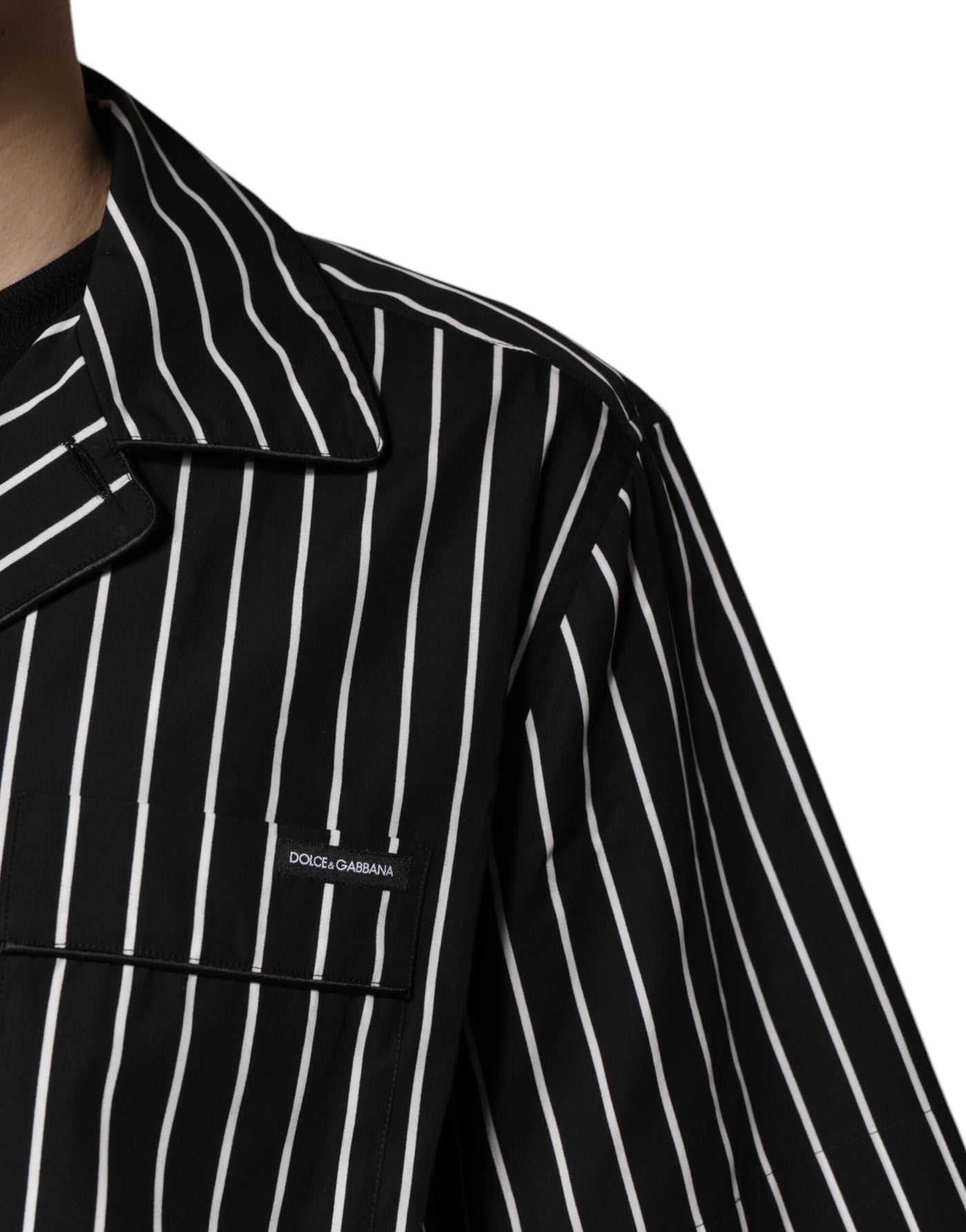 Dolce &amp; Gabbana Zwart Wit Gestreepte Katoenen Heren Pyjamaset Nachtkleding