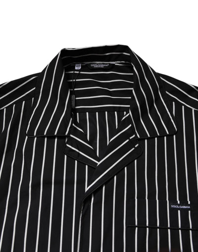 Dolce &amp; Gabbana Zwart Wit Gestreepte Katoenen Heren Pyjamaset Nachtkleding