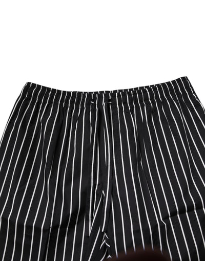 Dolce &amp; Gabbana Zwart Wit Gestreepte Katoenen Heren Pyjamaset Nachtkleding