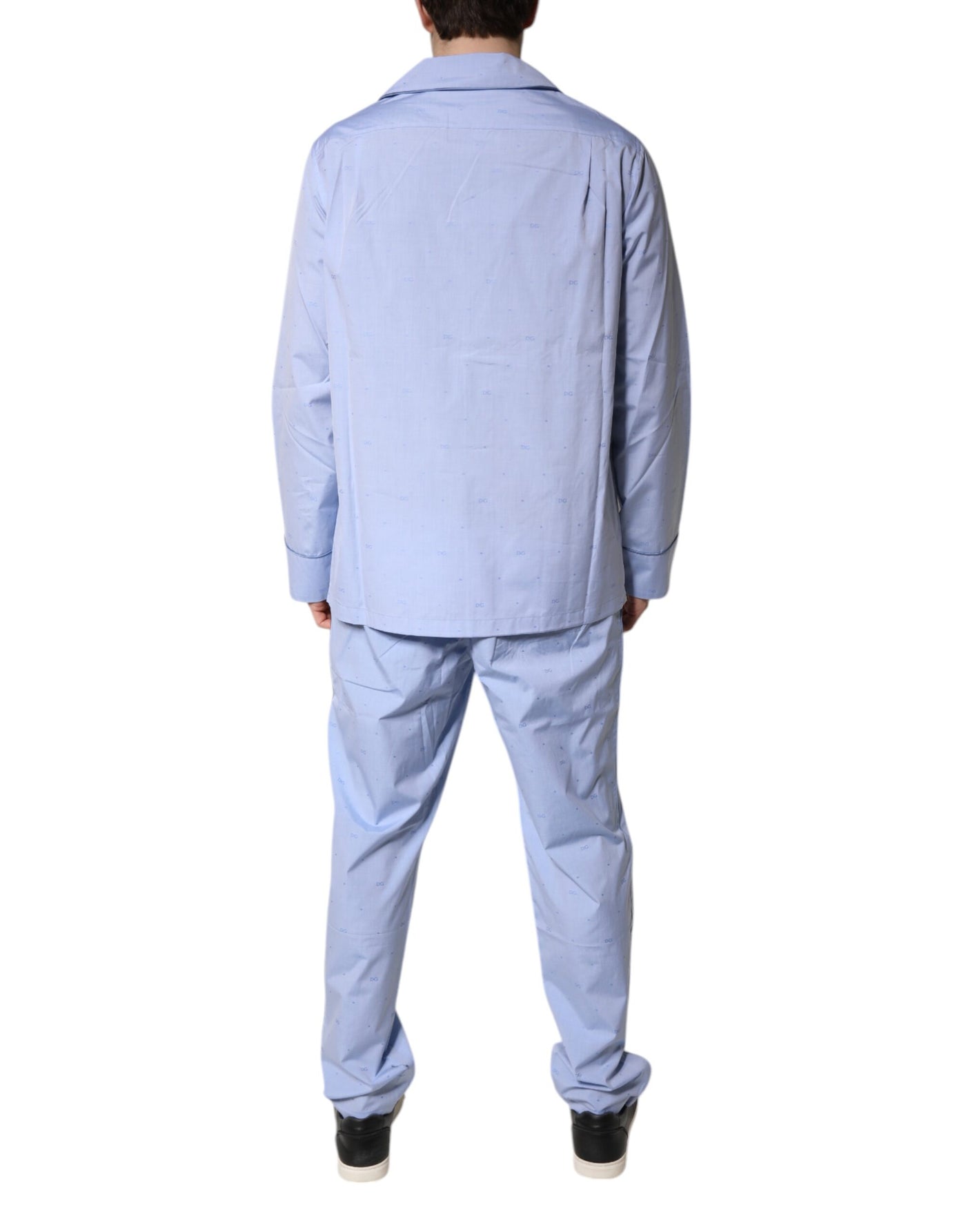 Ensemble pyjama en coton bleu clair avec logo DG pour homme Dolce &amp; Gabbana