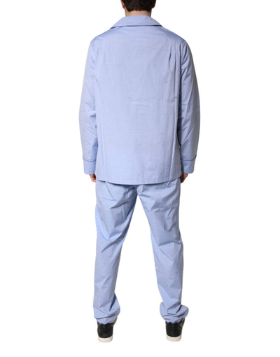 Ensemble pyjama en coton bleu clair avec logo DG pour homme Dolce &amp; Gabbana
