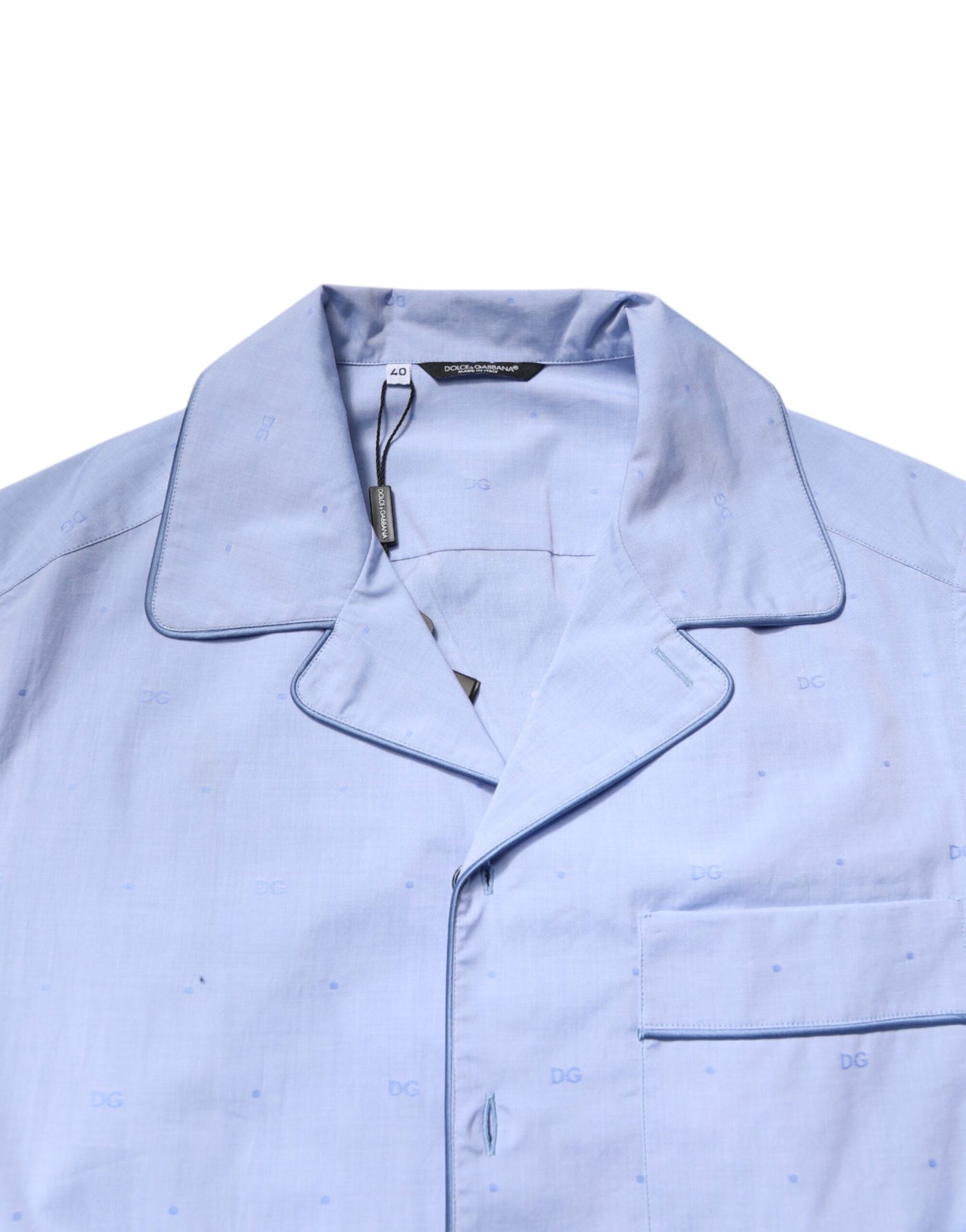 Ensemble pyjama en coton bleu clair avec logo DG pour homme Dolce &amp; Gabbana