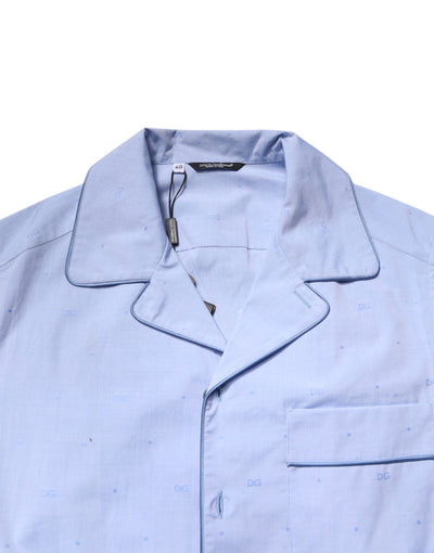 Ensemble pyjama en coton bleu clair avec logo DG pour homme Dolce &amp; Gabbana