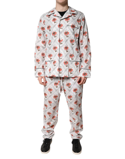 Ensemble pyjama en coton à imprimé floral multicolore Dolce &amp; Gabbana