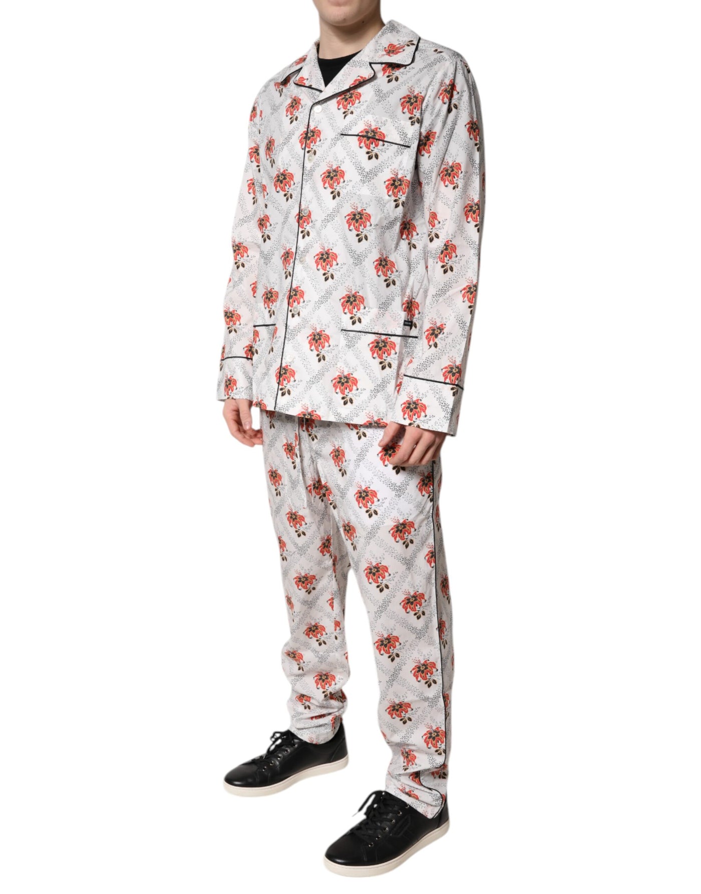 Ensemble pyjama en coton à imprimé floral multicolore Dolce &amp; Gabbana